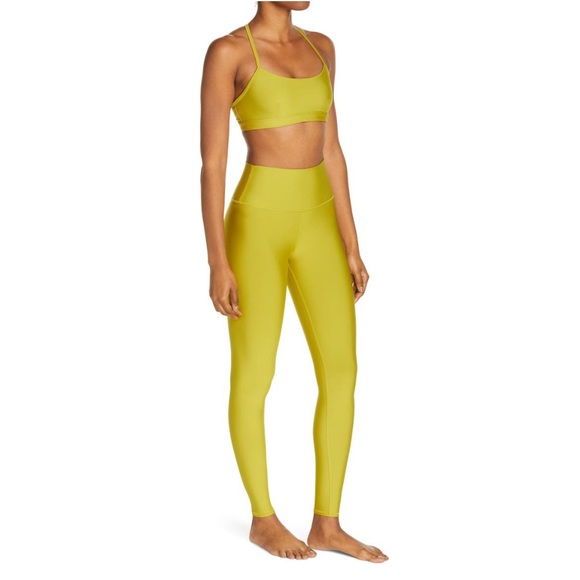 Alo Airlift High Waist Leggings Chartreuse - Picture 9 of 13